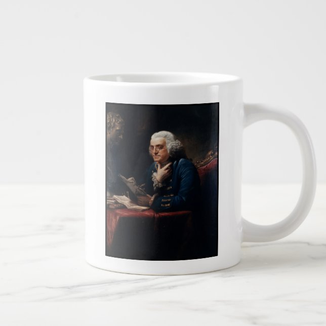 Caneca De Café Grande Retrato aproximado, Benjamin Franklin Pai Fundador (Direita)