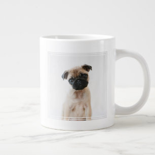 Caneca De Café Grande Retrato de Baby Pug