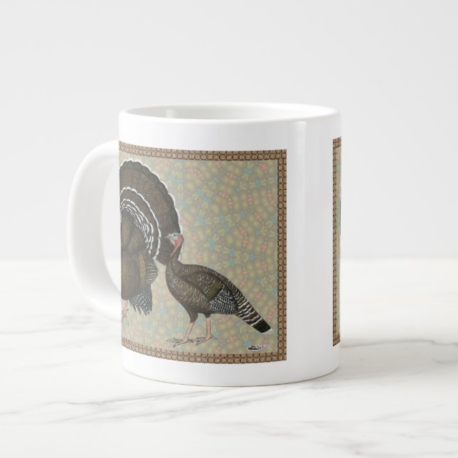 Caneca De Café Grande Retrato de Bronze Padrão para Perus (Frente Esquerda)