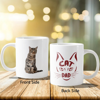 Caneca De Café Grande Retrato de Estimação Flexível do Papai do Gato Eng