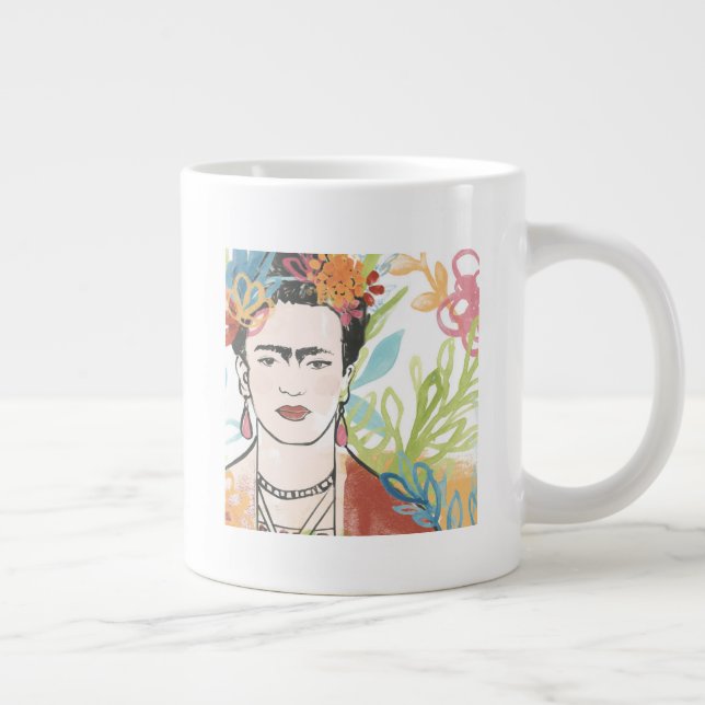 Caneca De Café Grande Retrato de Frida Kahlo (Direita)