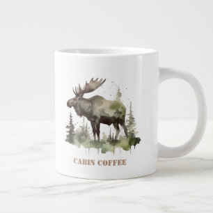 Caneca De Café Grande Retrato de Mossy Moose Wildlife, personalizado