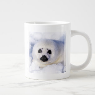 Caneca De Café Grande Retrato de um Filhote de Foca-da-Groenlândia