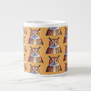 Caneca De Café Grande Retrato de uma coruja com olhos grandes