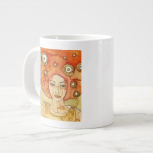 Caneca De Café Grande Retrato de uma linda garota