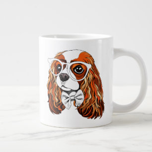 Caneca De Café Grande Retrato do Rei Cavalier Charles Spaniel