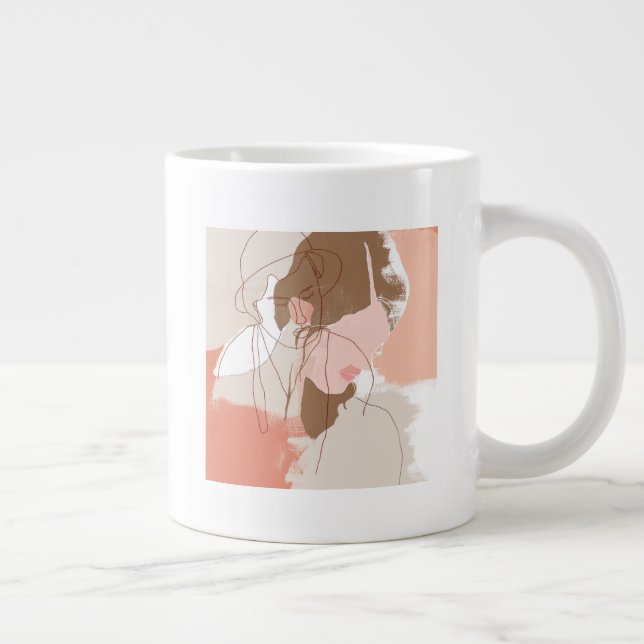 Caneca De Café Grande Retrato feminino Pintado (Direita)