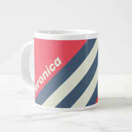 Caneca De Café Grande Retro Beach Club Listras com Nome