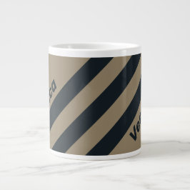 Caneca De Café Grande Retro Deserto Três Listras com Nome