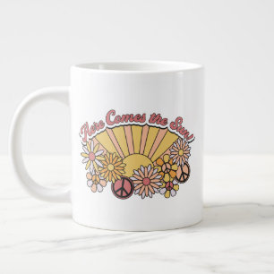 Caneca De Café Grande Retro Groovy Aqui vem o gráfico da vindima solar