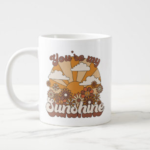 Caneca De Café Grande Retro Groovy Você é meu Sol