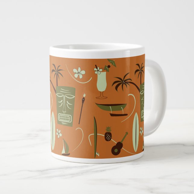 Caneca De Café Grande Retro Havaiano Vintage Havaii (Frente Esquerda)