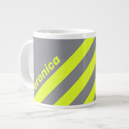 Caneca De Café Grande Retro HI VIS Três Listras com Nome