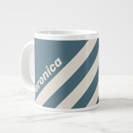 Caneca De Café Grande Retro Storm Três Listras com Nome