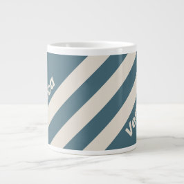 Caneca De Café Grande Retro Storm Três Listras com Nome