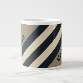 Caneca De Café Grande Retro Stormy Desert Três Listras com Nome