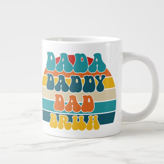 Caneca De Café Grande Retro Sunset Funny Dada Pai Bruh Pai (Direita)