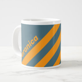 Caneca De Café Grande Retro Sunshine Três Listras com Nome