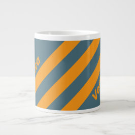 Caneca De Café Grande Retro Sunshine Três Listras com Nome