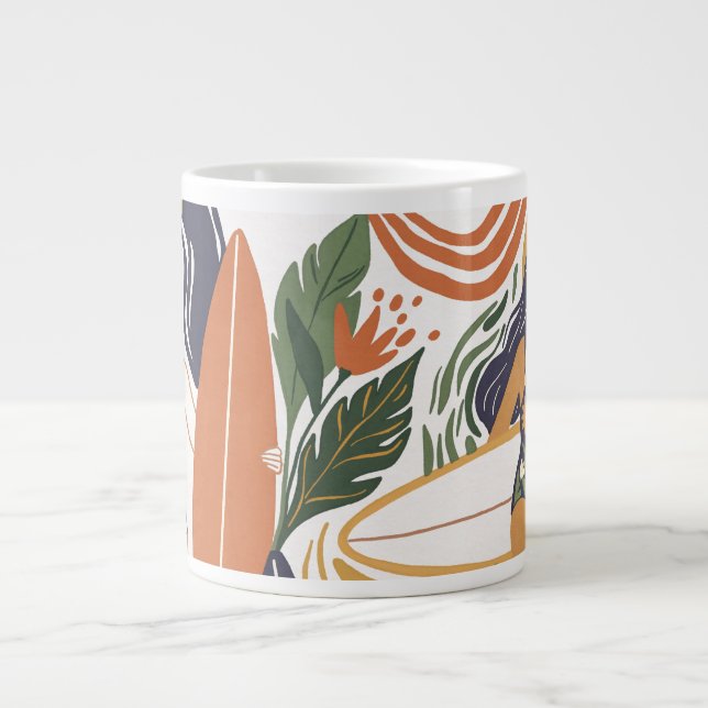 Caneca De Café Grande Retro Surf Club (Frente)