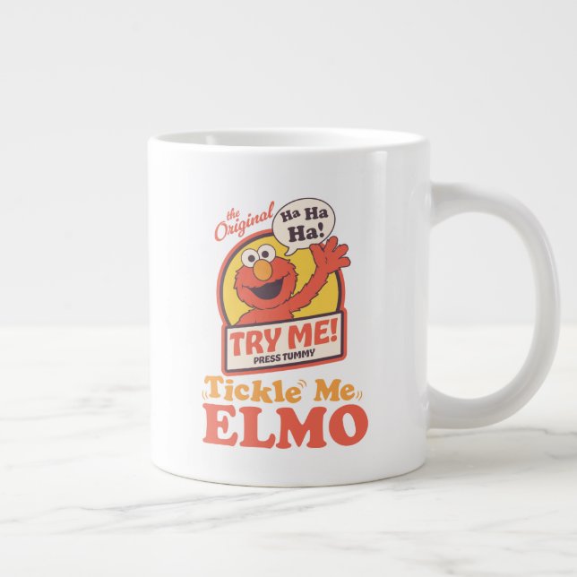 Caneca De Café Grande Retro Tickle Me Elmo Aceno Gráfico (Direita)