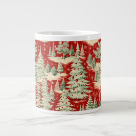 Caneca De Café Grande Retro Vintage Christmas Landscape