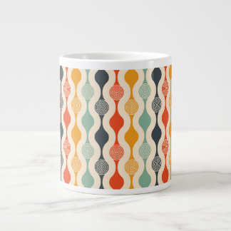 Caneca De Café Grande Retro, Vintage Meio século Abstrato Mug