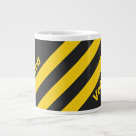 Caneca De Café Grande Retro Yellowjacket Três Listras com Nome
