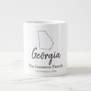 Caneca De Café Grande Reunião de Família Personalizada do Mapa do Estado