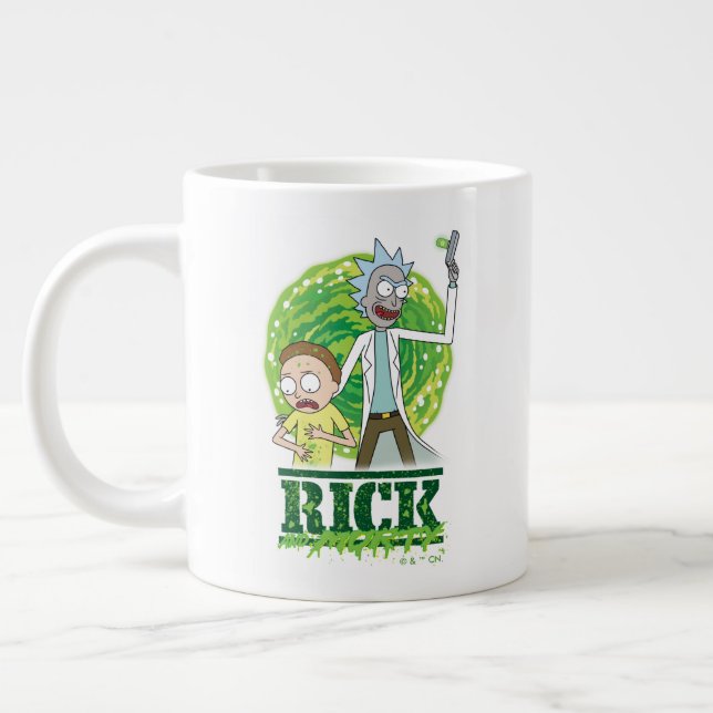 Caneca De Café Grande RICK E MORTY™ | Abertura Verde (Esquerda)