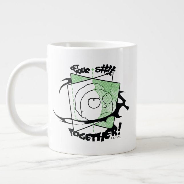 Caneca De Café Grande RICK E MORTY™ | Coloque seu S#!t juntos! (Esquerda)