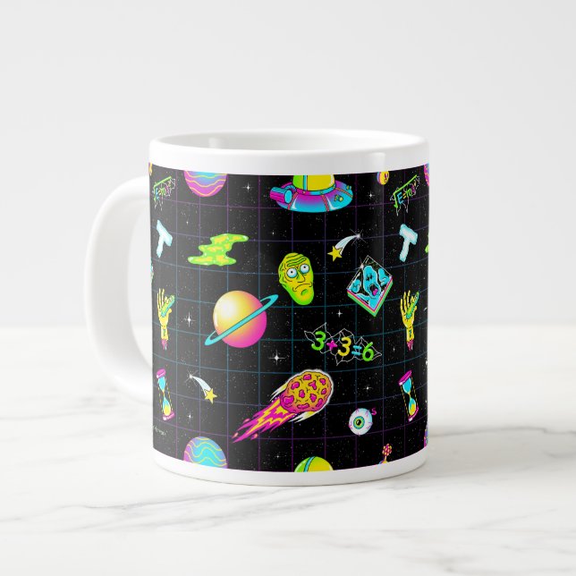Caneca De Café Grande RICK E MORTY™| Estação Psychedelic 3 Padrão (Frente Esquerda)