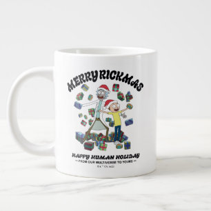Caneca De Café Grande Rick e Morty   Felizes de Rickmas presentes