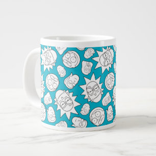 Caneca De Café Grande RICK E MORTY™ Padrão de Cabeça da Família Sm