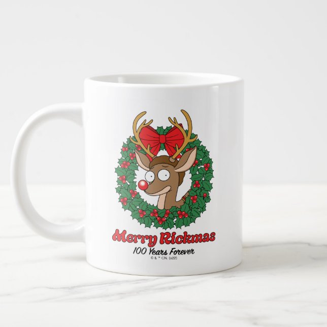 Caneca De Café Grande Rick e Morty | Reindeer Morty Feliz Rickmas (Esquerda)