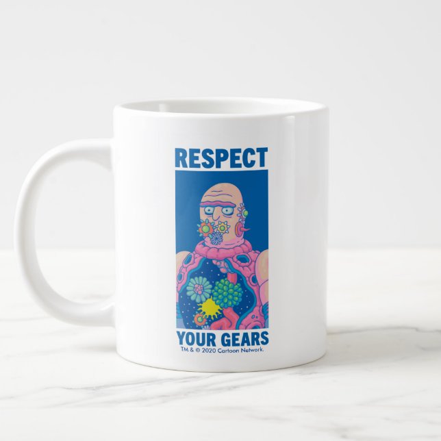 Caneca De Café Grande RICK E MORTY™| Respeite suas engrenagens (Esquerda)