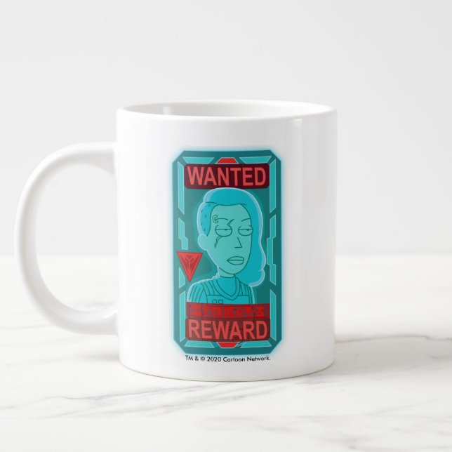 Caneca De Café Grande RICK E MORTY™| Space Beth Wanted Poster (Esquerda)