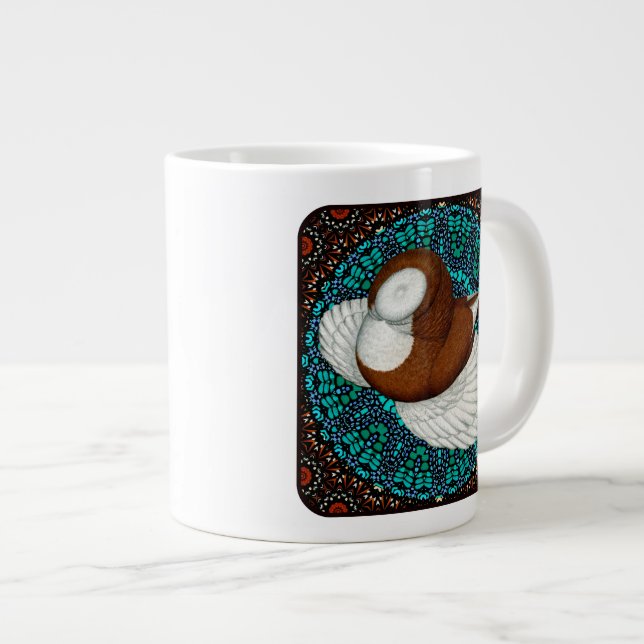 Caneca De Café Grande Rico Bokhara Pigeon (Frente Esquerda)