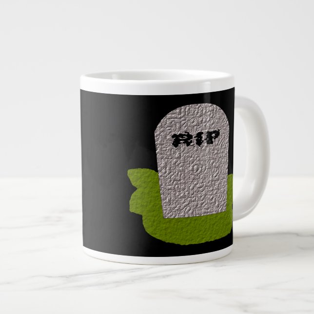 Caneca De Café Grande RIP Tombstone Mug (Frente Esquerda)