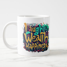 Caneca De Café Grande Riqueza do riso Felicidade