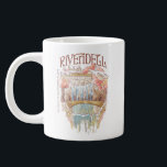 Caneca De Café Grande RIVENDELL™ Fellowship Watercolor Illustration<br><div class="desc">Escape to the hidden valley of Rivendell™ with this enchanting Lord of the Rings™ design inspired by the beauty and serenity of the Elven refuge. Featuring graceful bridges, cascading waterfalls, and elegant architecture nestled among autumn-kissed trees, this artwork captures the peaceful majesty of the Last Homely House. The Fellowship travels...</div>