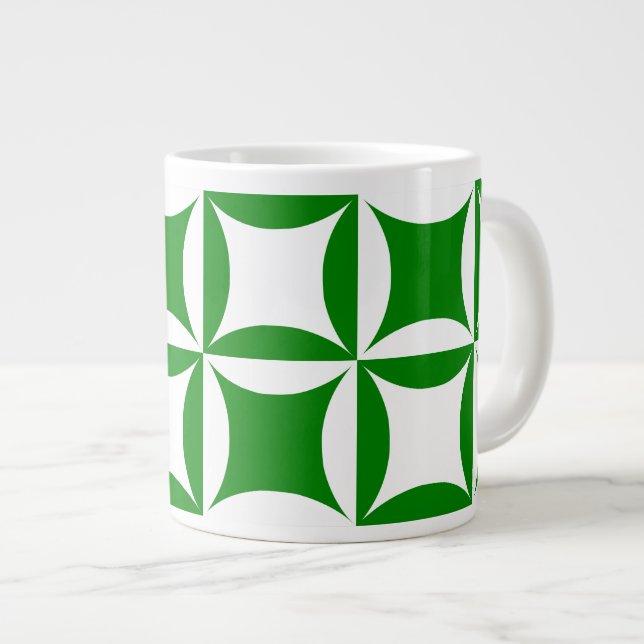 Caneca De Café Grande Robbing Peter to Pay Green Patterno (Frente Esquerda)