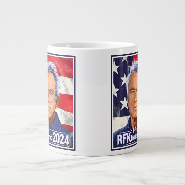 Caneca De Café Grande Robert F Kennedy Jr. para o Presidente 2024, RFK J (Frente)