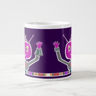 Caneca De Café Grande Robô Alien Feliz