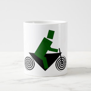 Caneca De Café Grande Robô, Montando, Bicicleta