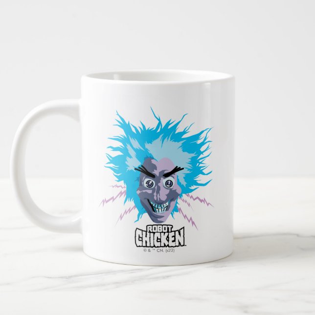 Caneca De Café Grande Robot Chicken Head Graphic (Esquerda)