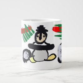 Caneca De Café Grande Roca de pinguim Natal 