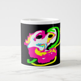 Caneca De Café Grande rocha de cavalo-marinho neon