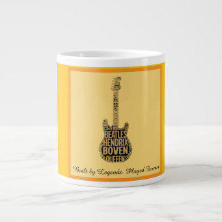 Caneca De Café Grande Rock Legends Guitar Typography Mug