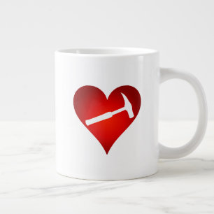 Caneca De Café Grande Rock My World: Rock Hammer Heart